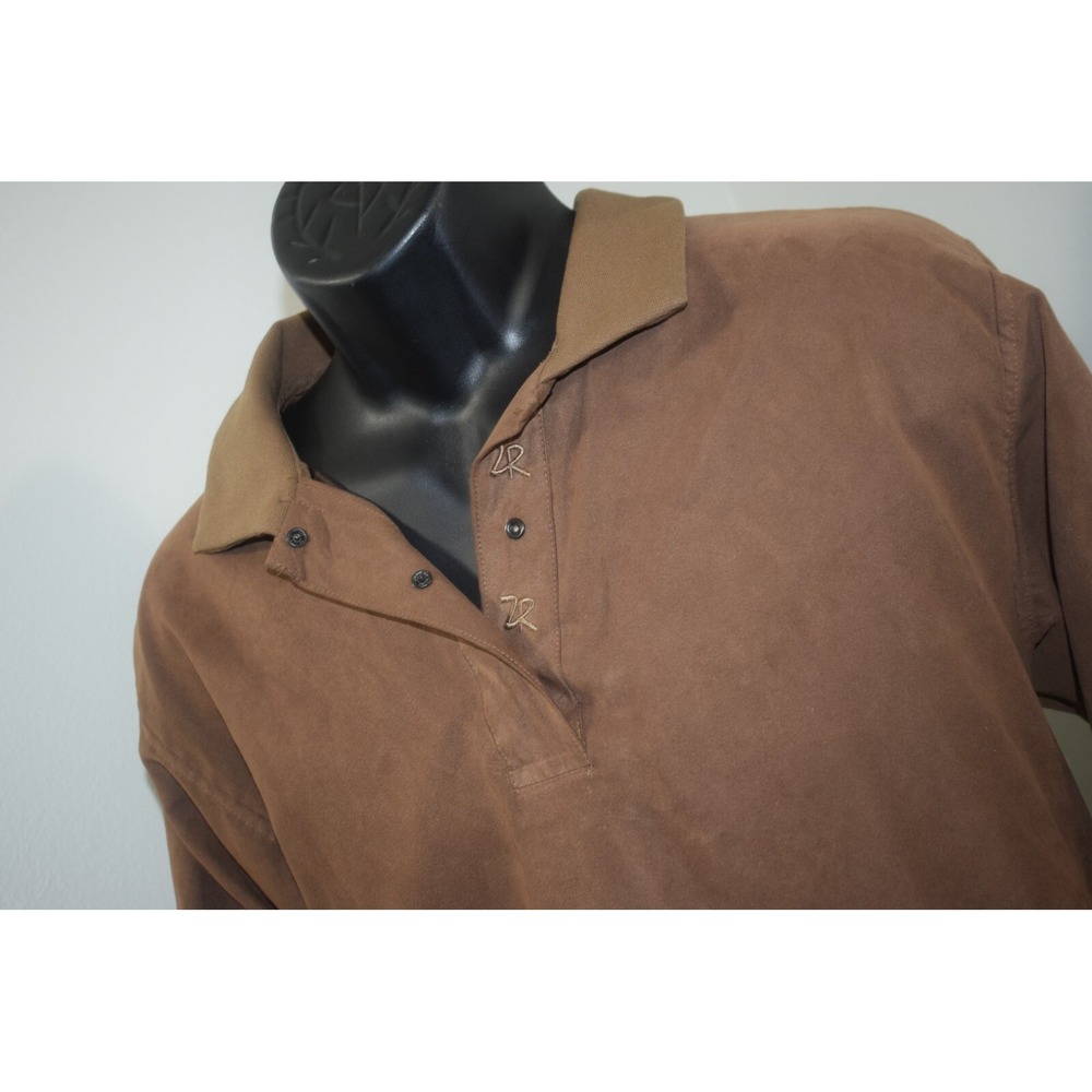 Zero Restriction Microsuede Golf Jacket Snap Neck Pullover Brown‎ Womens Medium